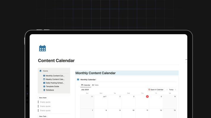 Content Calendar